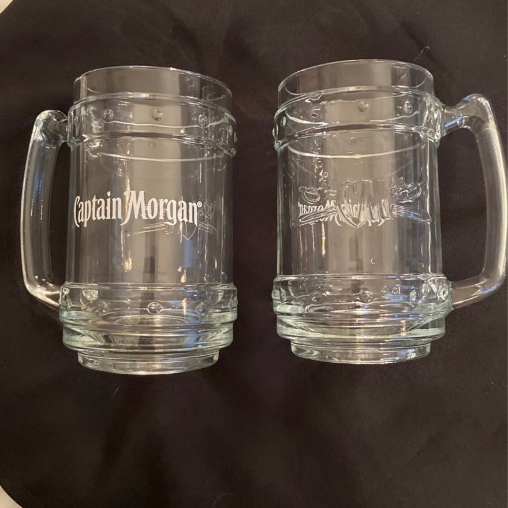 * Brand New * Captain Morgan Tankard Stein Glass Drinkware 
( Set of 2 )
